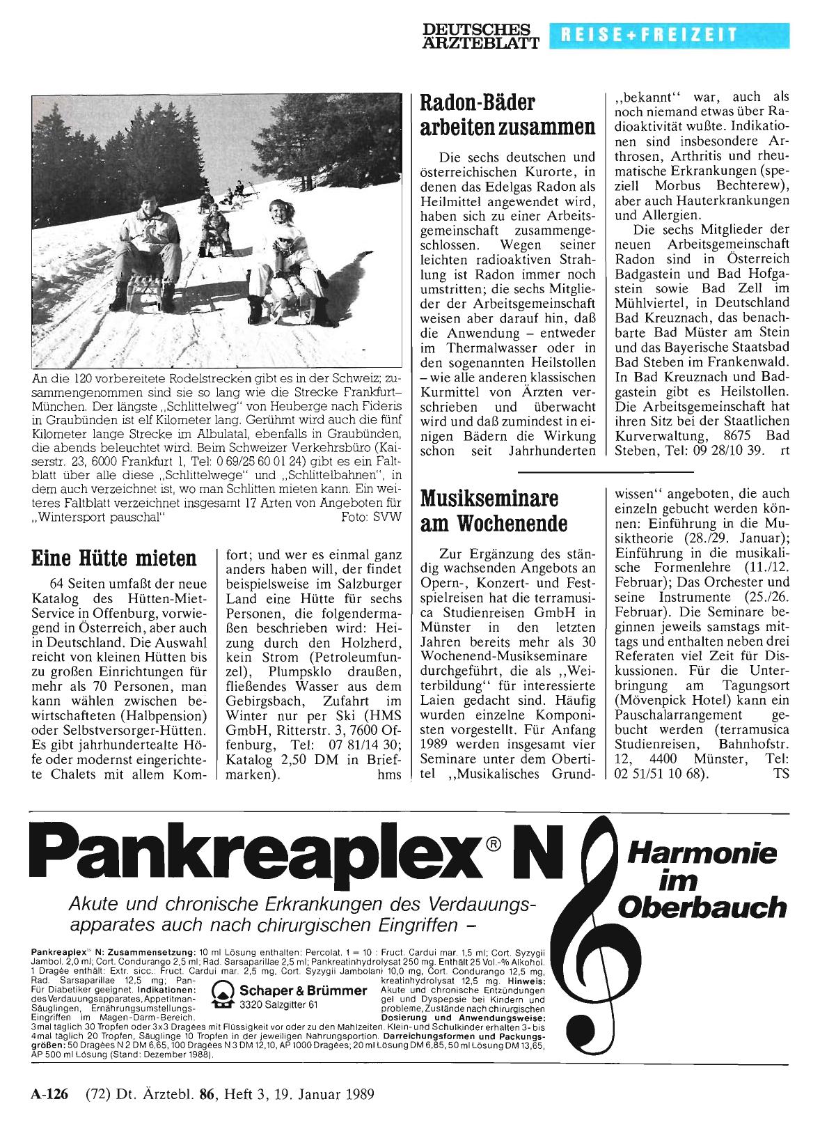 Vorschauseite 1: Musikseminare am Wochenende