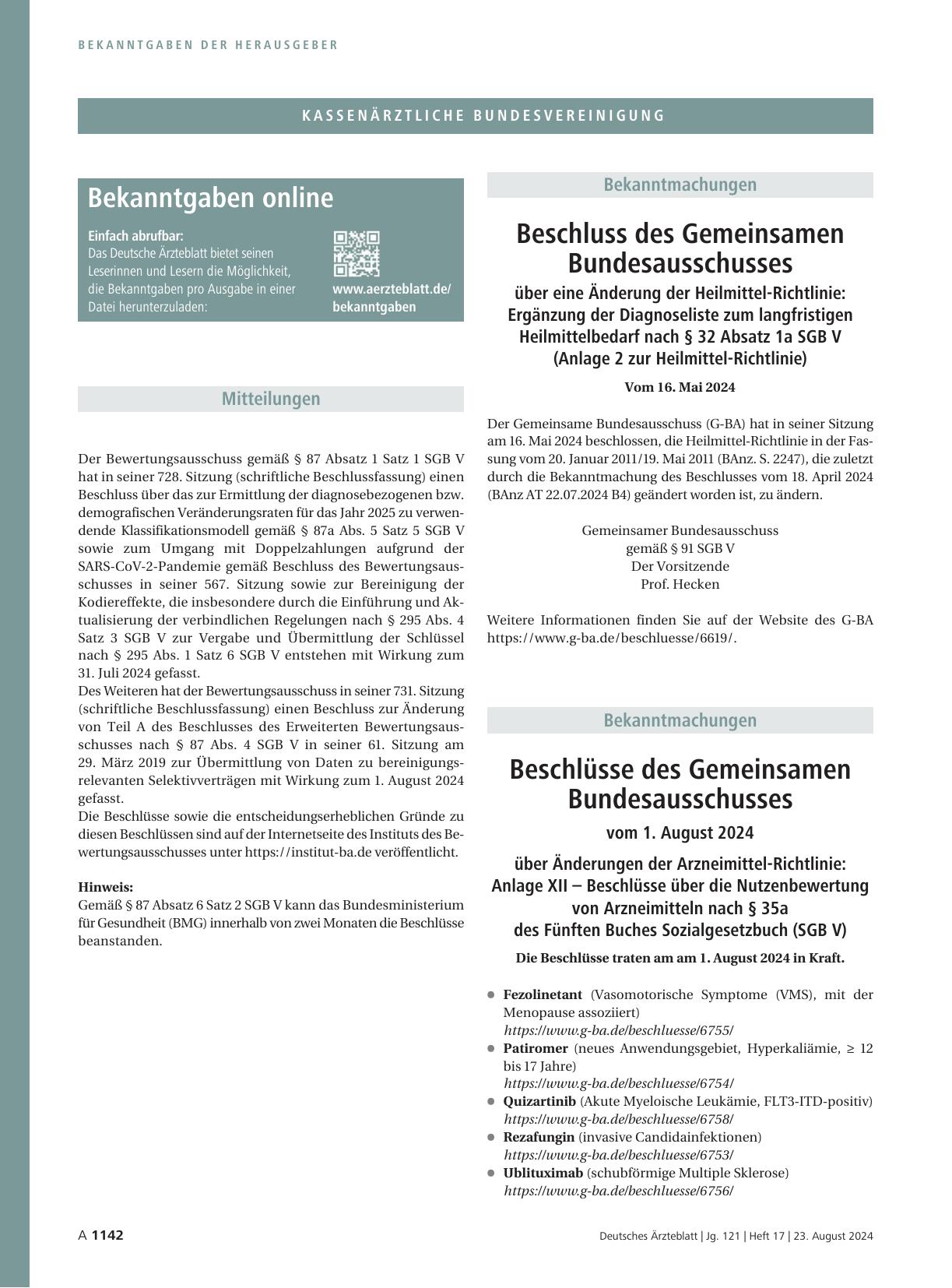 Vorschauseite 1: Mitteilungen
