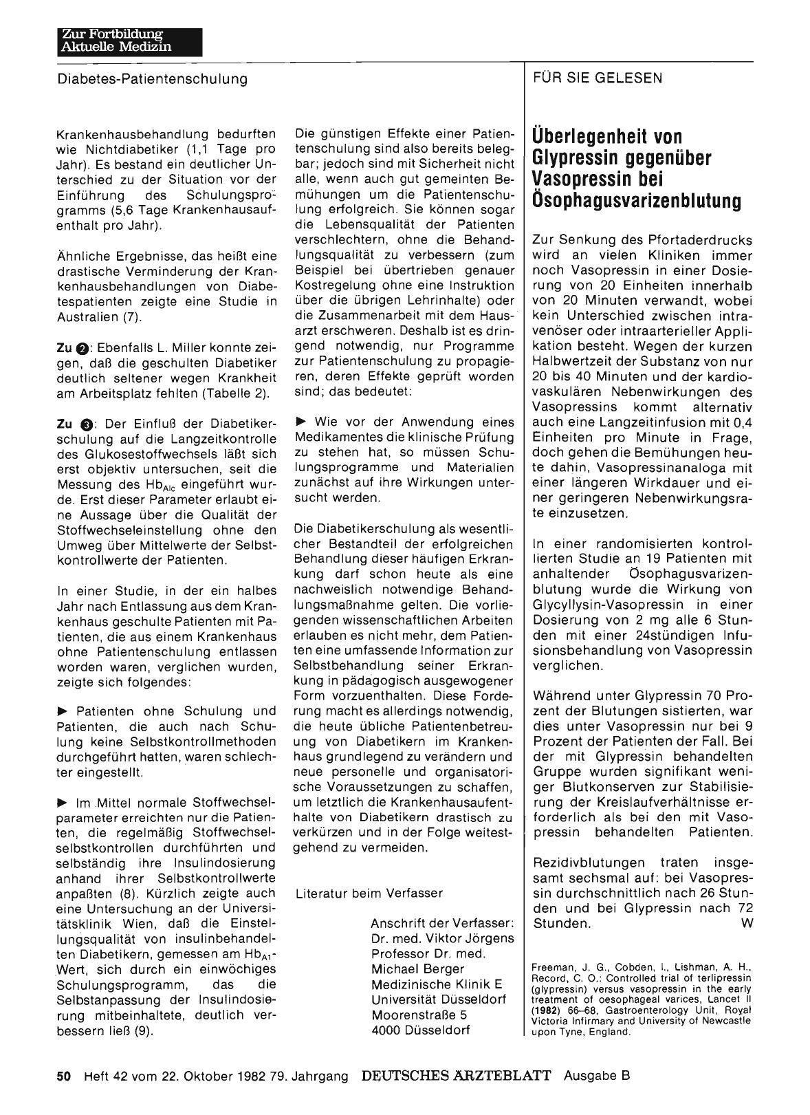 Vorschauseite 1: Überlegenheit von Glypressin gegenüber ~asopressin bei Osophagusvarizenblutung