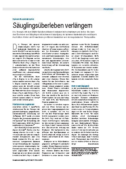 Vorschauseite 1: Spinale Muskelatrophie: Säuglingsüberleben verlängern