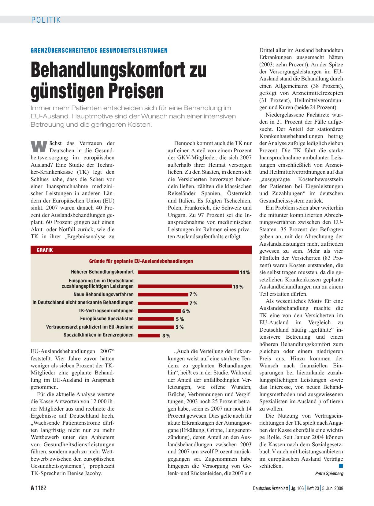 Vorschauseite 1: Grenzüberschreitende Gesundheitsleistungen: Behandlungskomfort zu günstigen Preisen