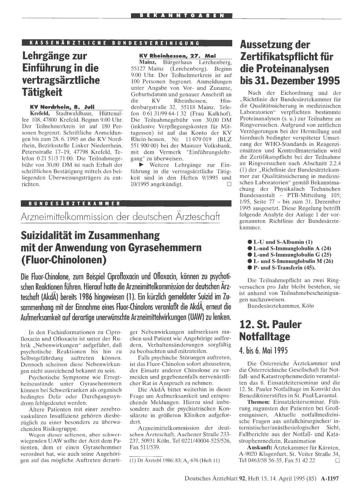 Vorschauseite 1: Lehrgänge zur Einführung in die vertragsärztliche Tätigkeit