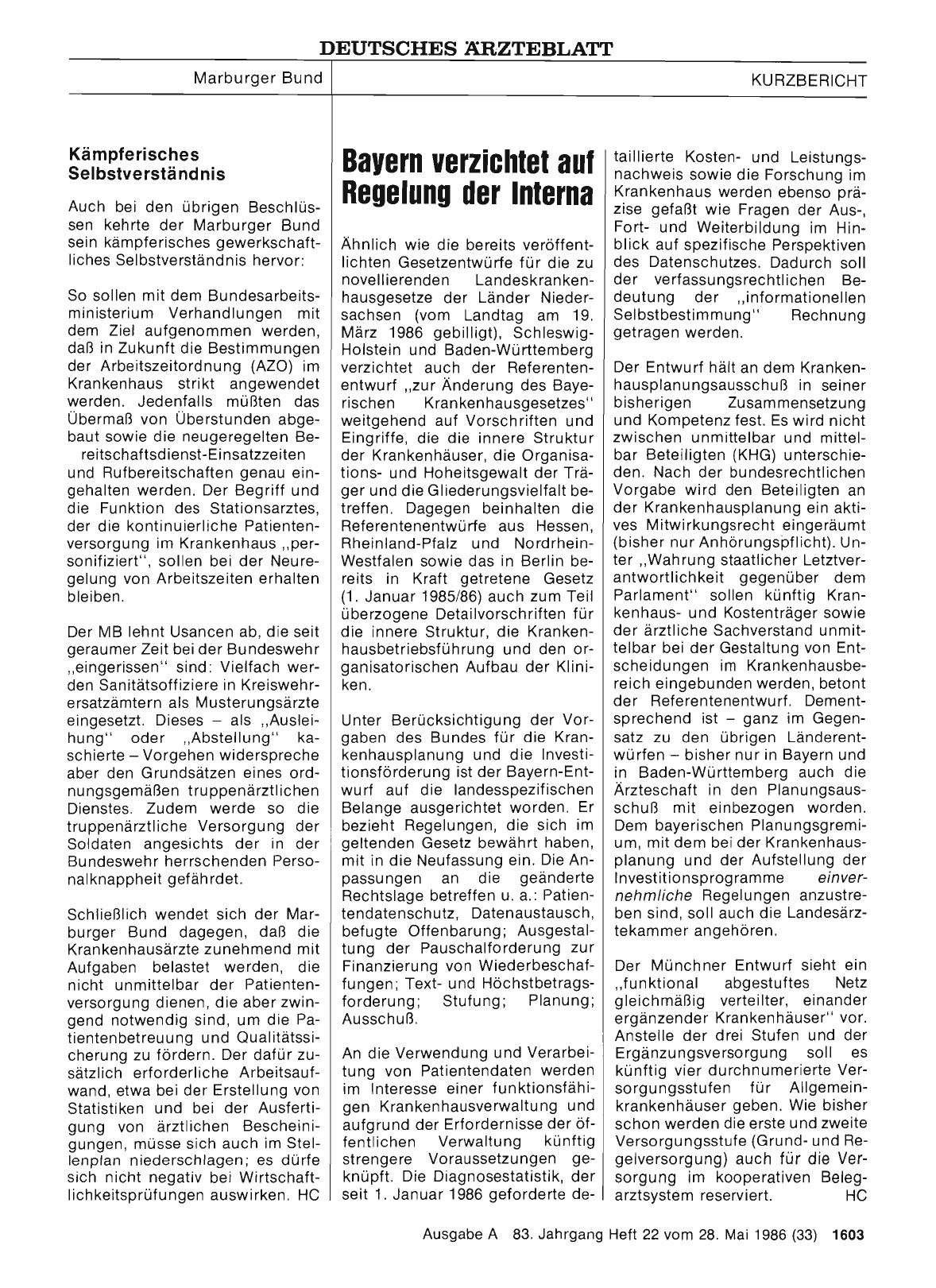 Vorschauseite 1: Bayern verzichtet auf Regelung der Interna