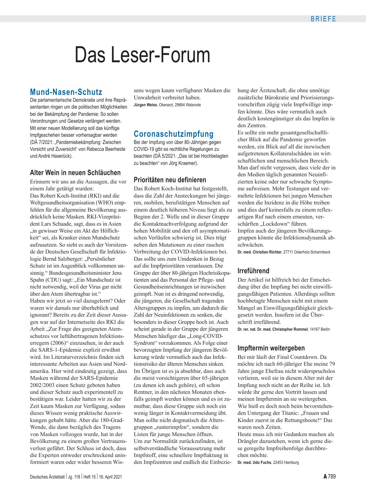 Vorschauseite 1: Coronaschutzimpfung: Irreführend