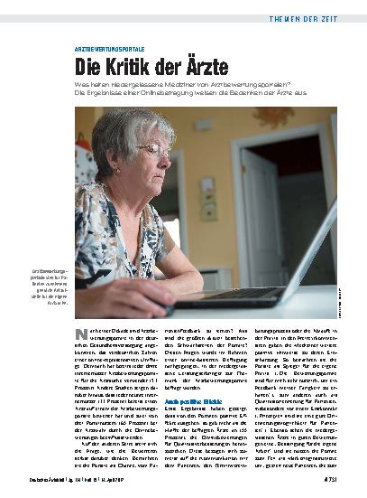 Vorschauseite 1: Arztbewertungsportale: Die Kritik der Ärzte