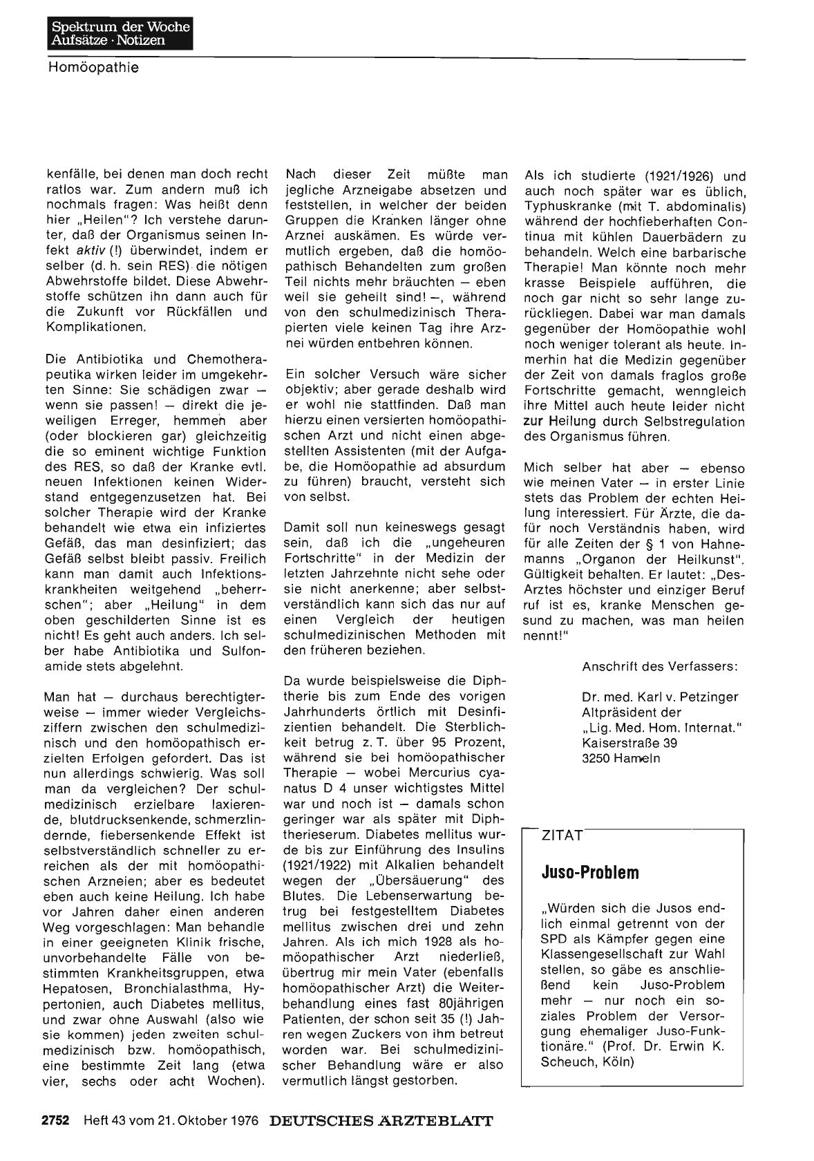 Vorschauseite 1: Juso-Problem