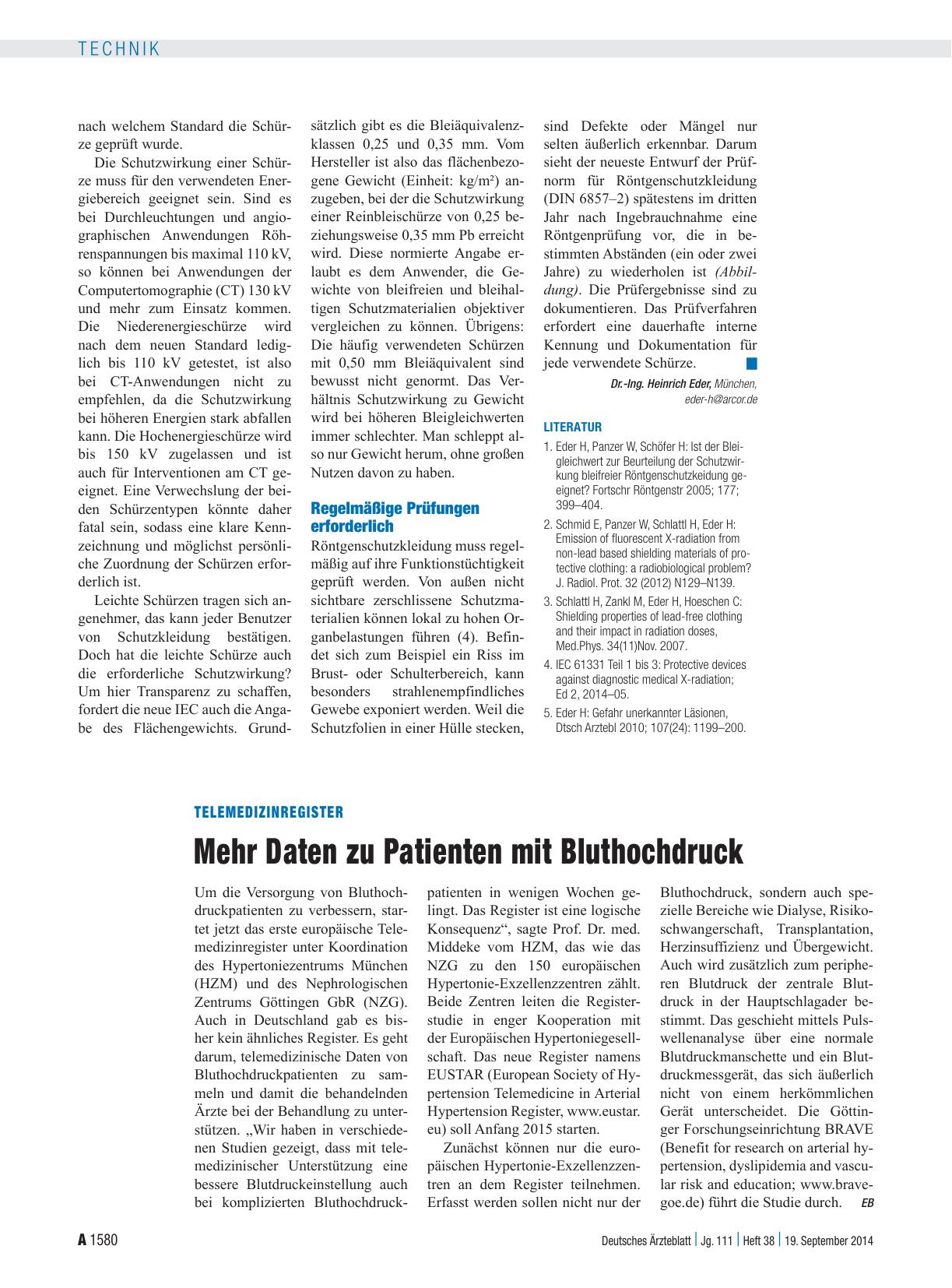 Vorschauseite 1: Telemedizinregister: Mehr Daten zu Patienten mit Bluthochdruck
