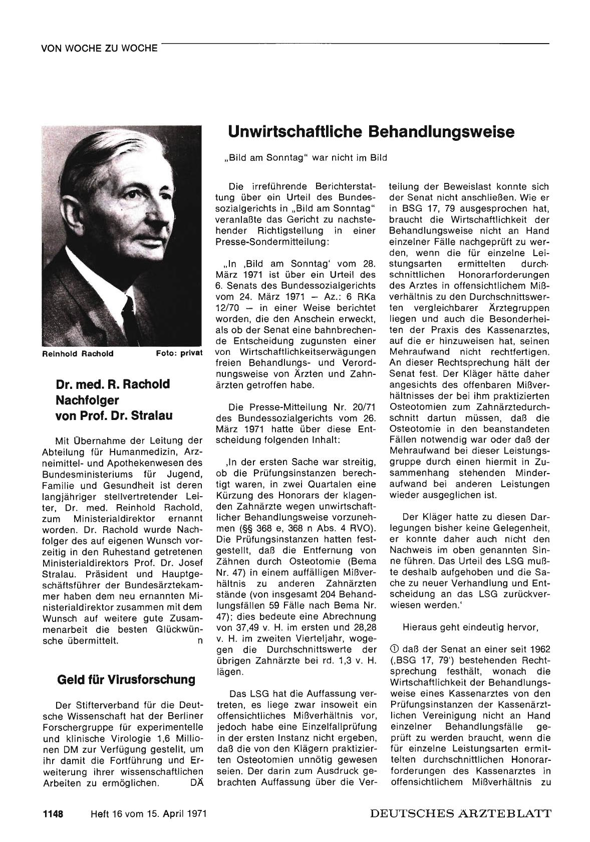Vorschauseite 1: Geld für Virusforschung
