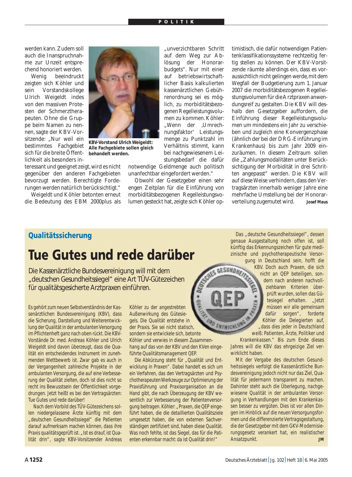 Vorschauseite 1: Qualitätssicherung: Tue Gutes und rede darüber
