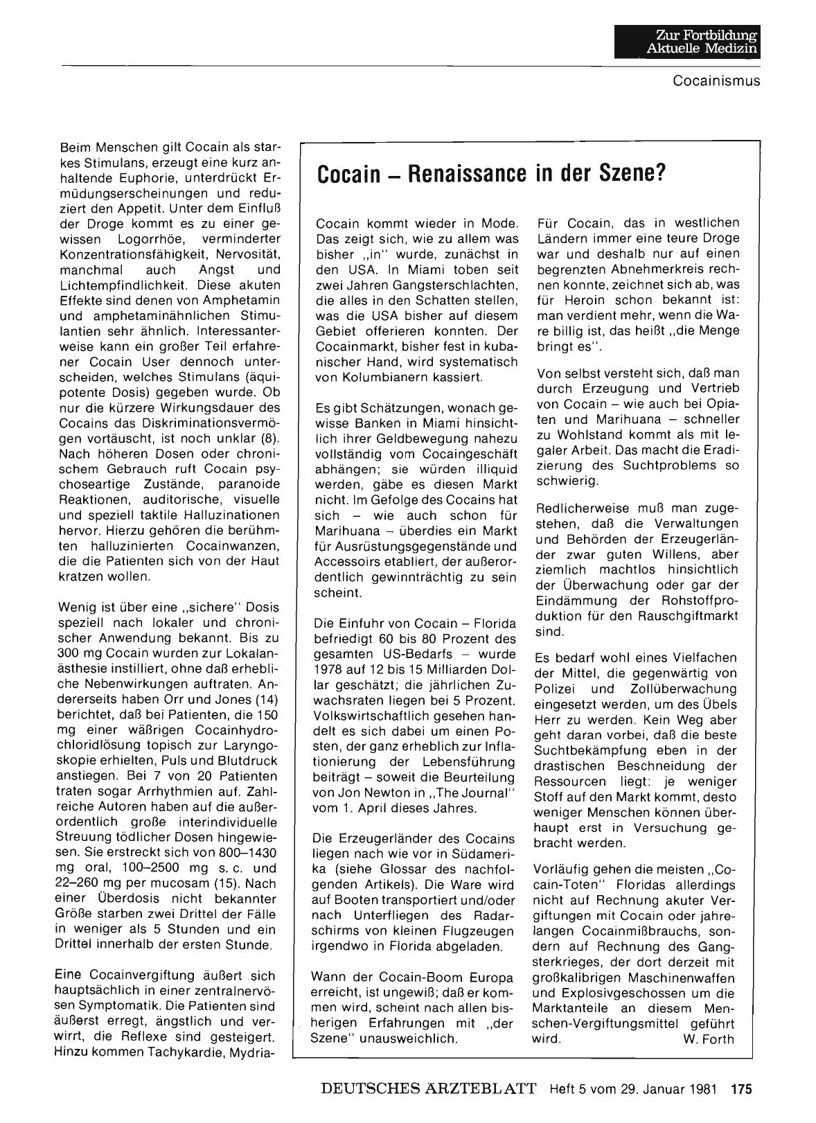 Vorschauseite 1: Cocain — Renaissance in der Szene?