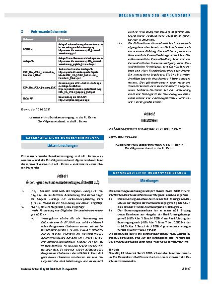 Vorschauseite 1: Änderungen des Bundesmantelvertrages-Ärzte (BMV-Ä)