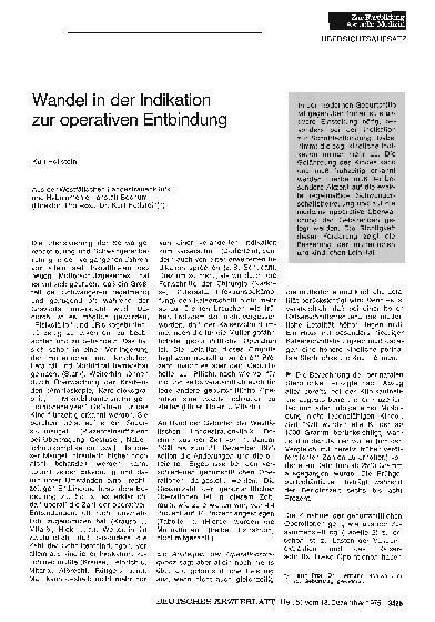Vorschauseite 1: Wandel in der Indikation zur operativen Entbindung