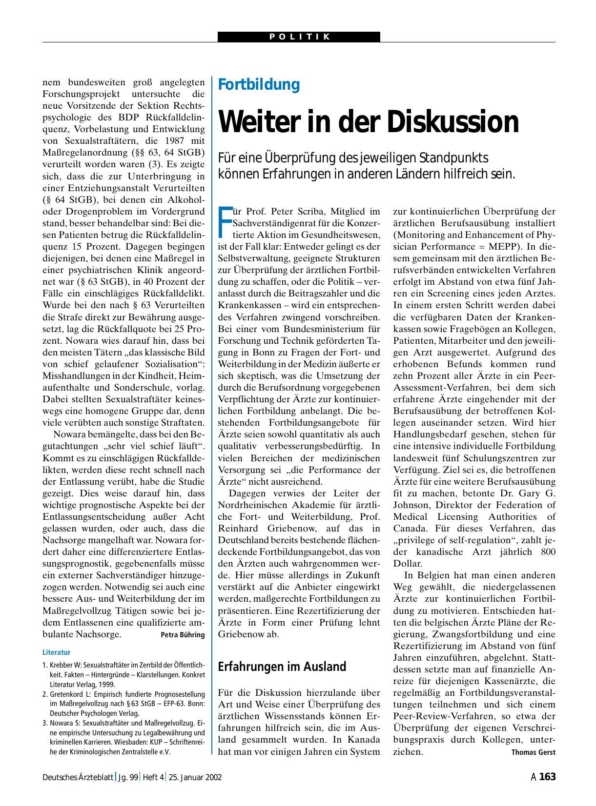 Vorschauseite 1: Fortbildung: Weiter in der Diskussion