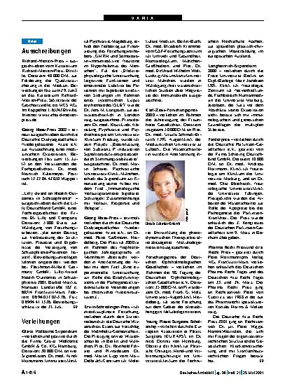 Vorschauseite 1: Verleihungen