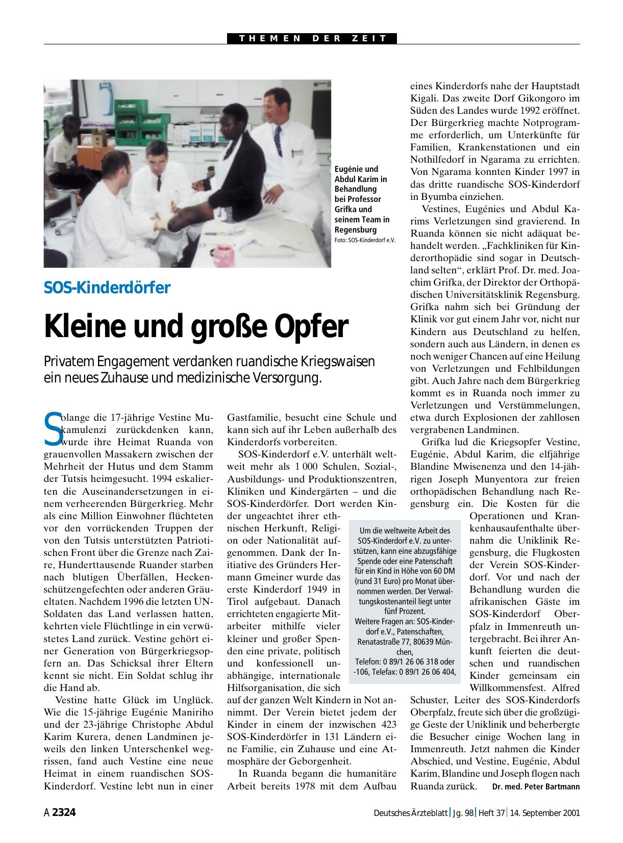 Vorschauseite 1: SOS-Kinderdörfer: Kleine und große Opfer