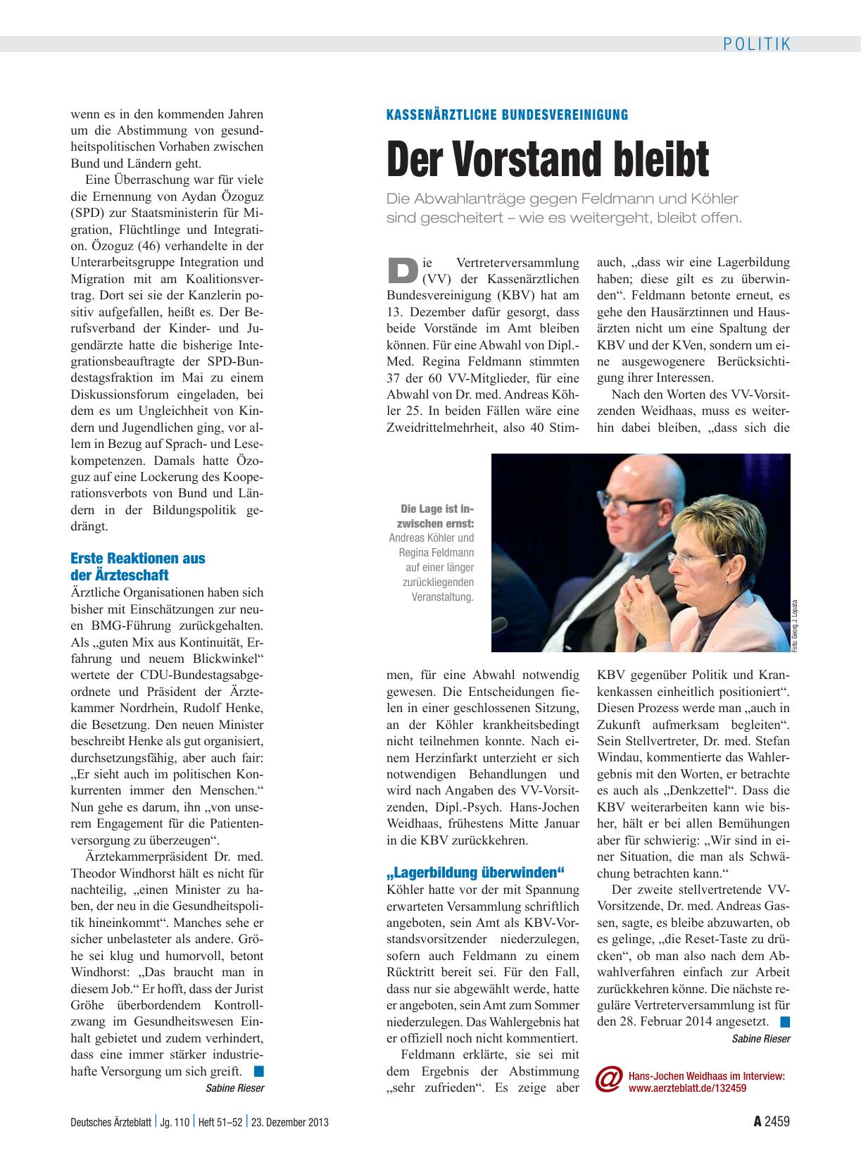 Vorschauseite 3: Gesundheitspolitik in der neuen Bundesregierung: Bahrs Nachfolger ist eine Überraschung