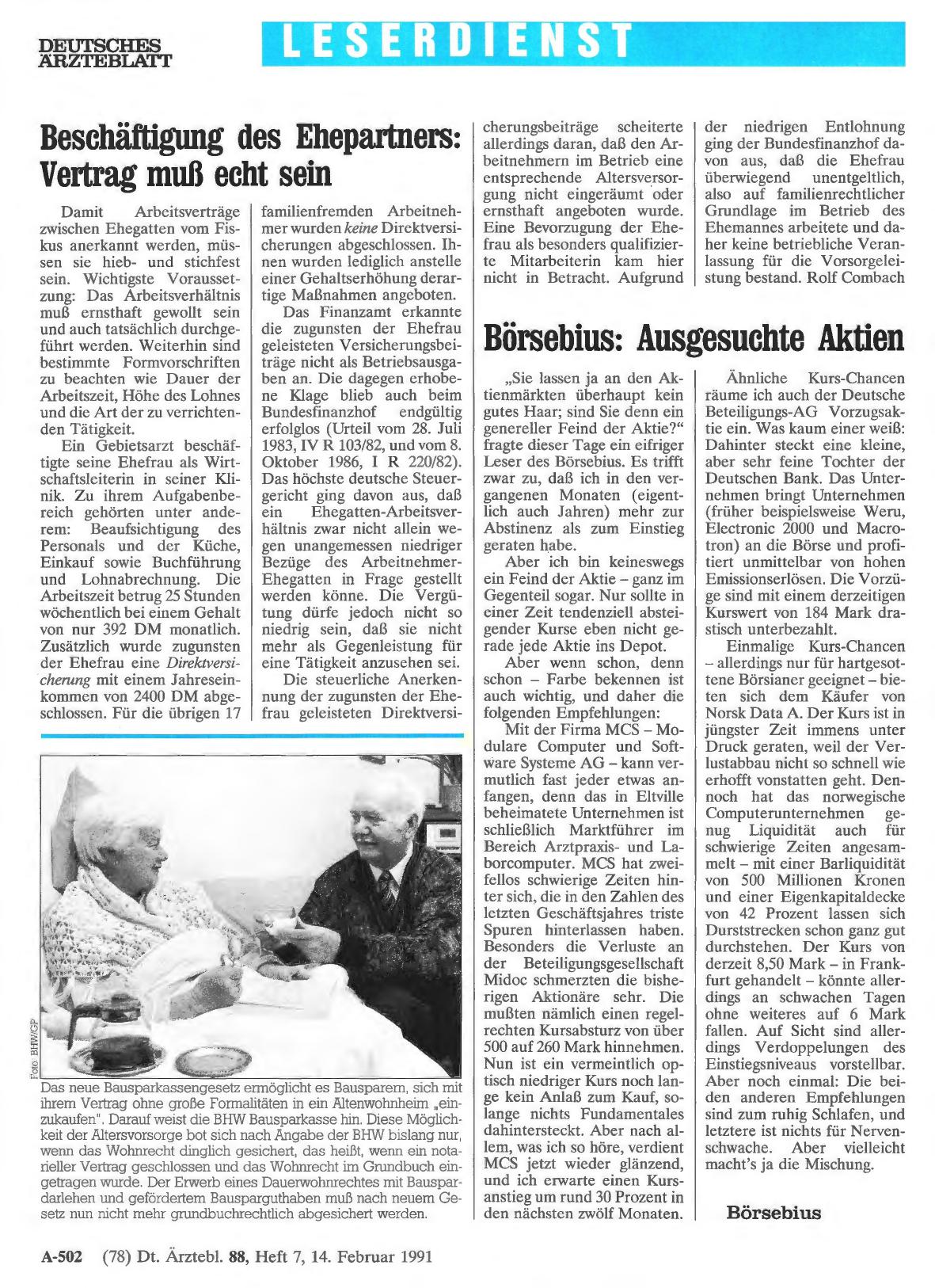 Vorschauseite 1: Börsebius: Ausgesuchte Aktien