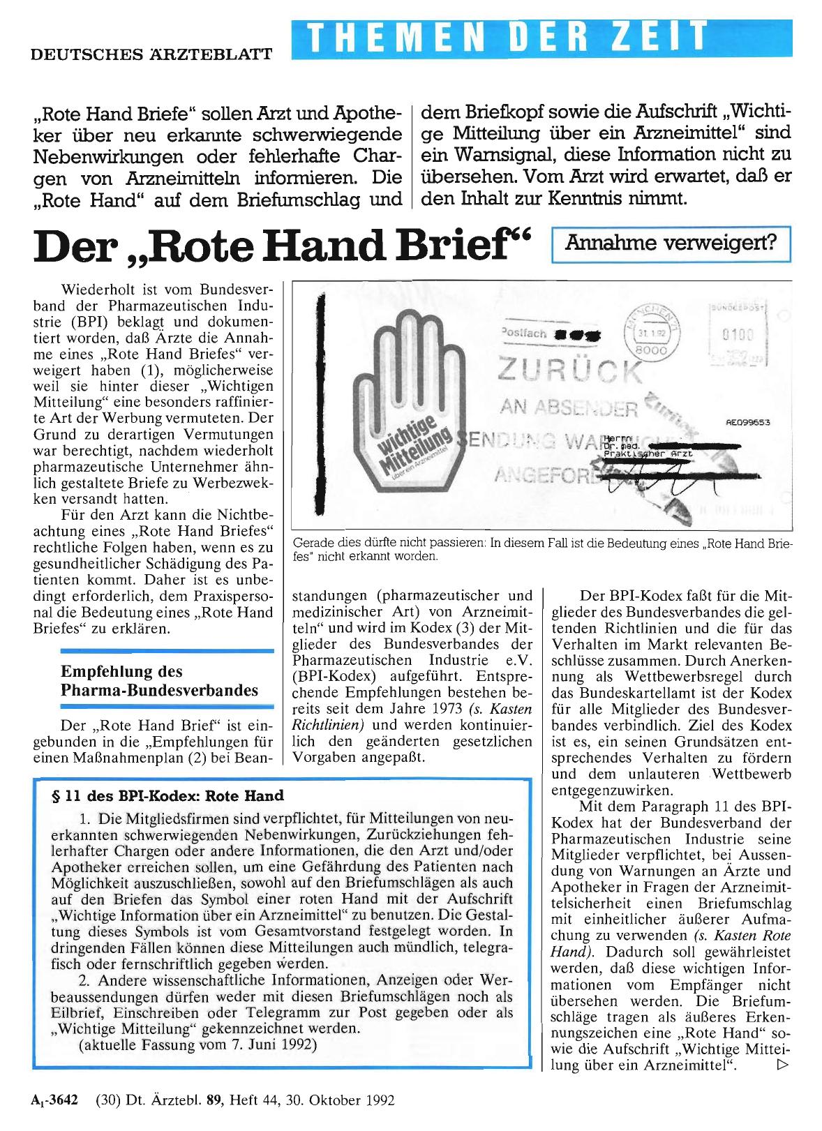 Vorschauseite 1: Der „Rote Hand Brief“: Annahme verweigert?