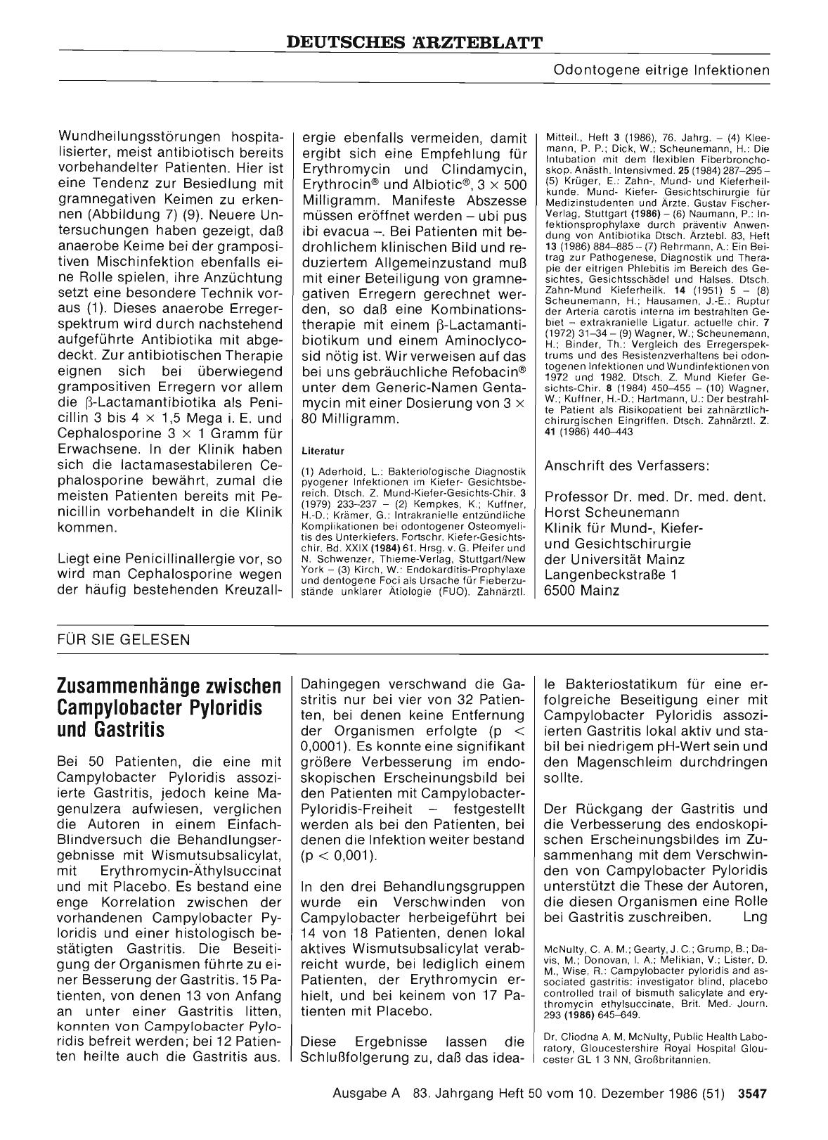 Vorschauseite 1: Zusammenhänge zwischen Campylobacter Pyloridis und Gastritis