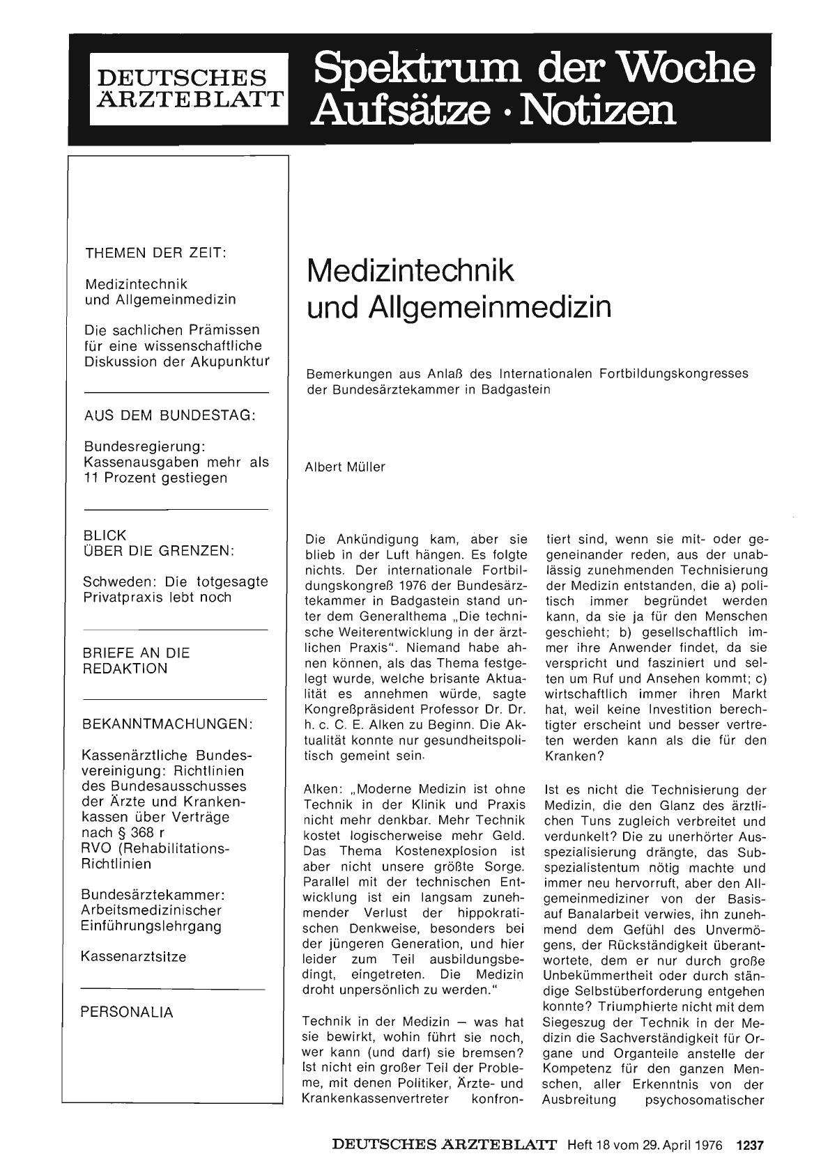 Vorschauseite 1: Medizintechnik und Allgemeinmedizin