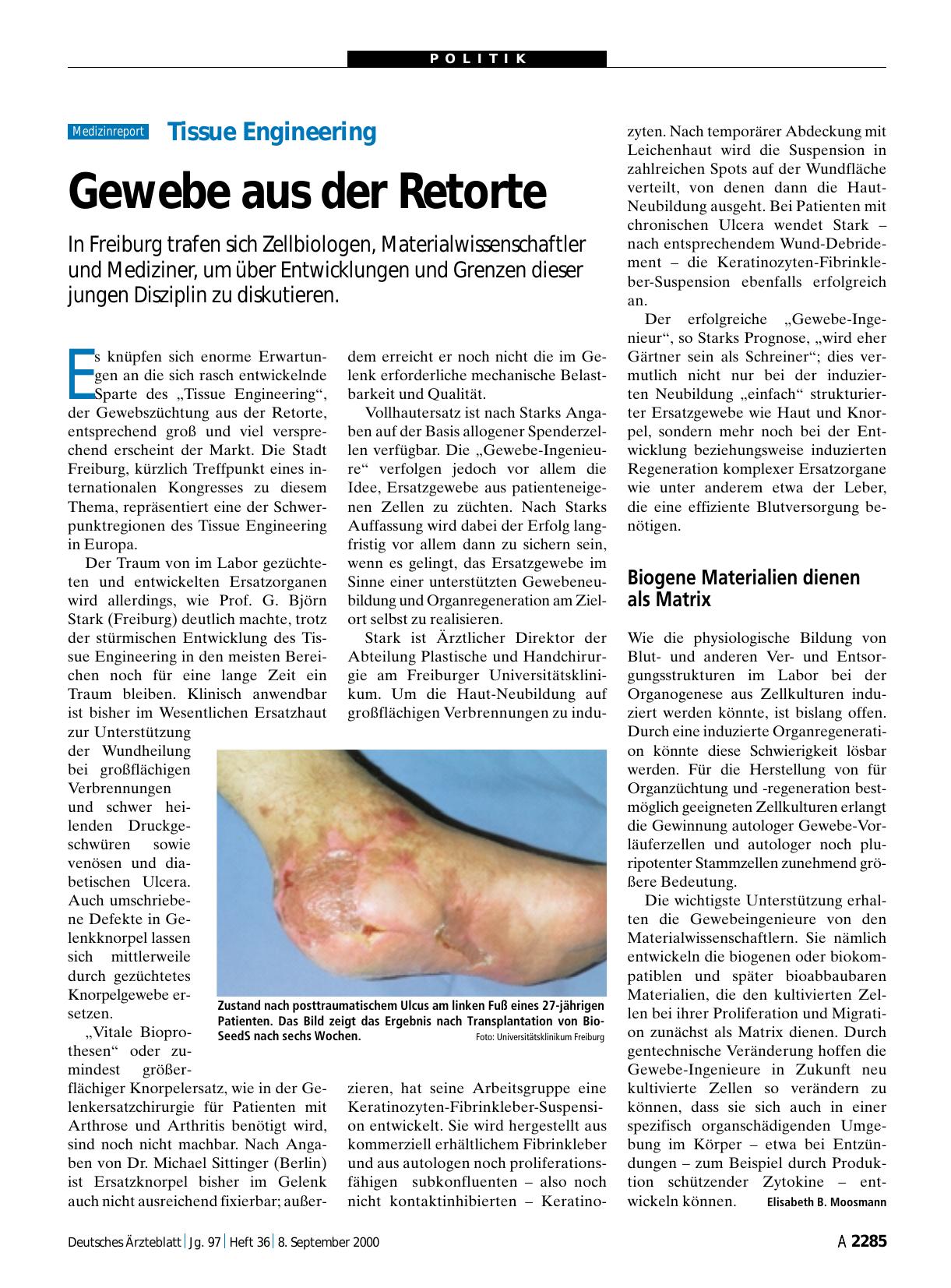 Vorschauseite 1: Tissue Engineering: Gewebe aus der Retorte