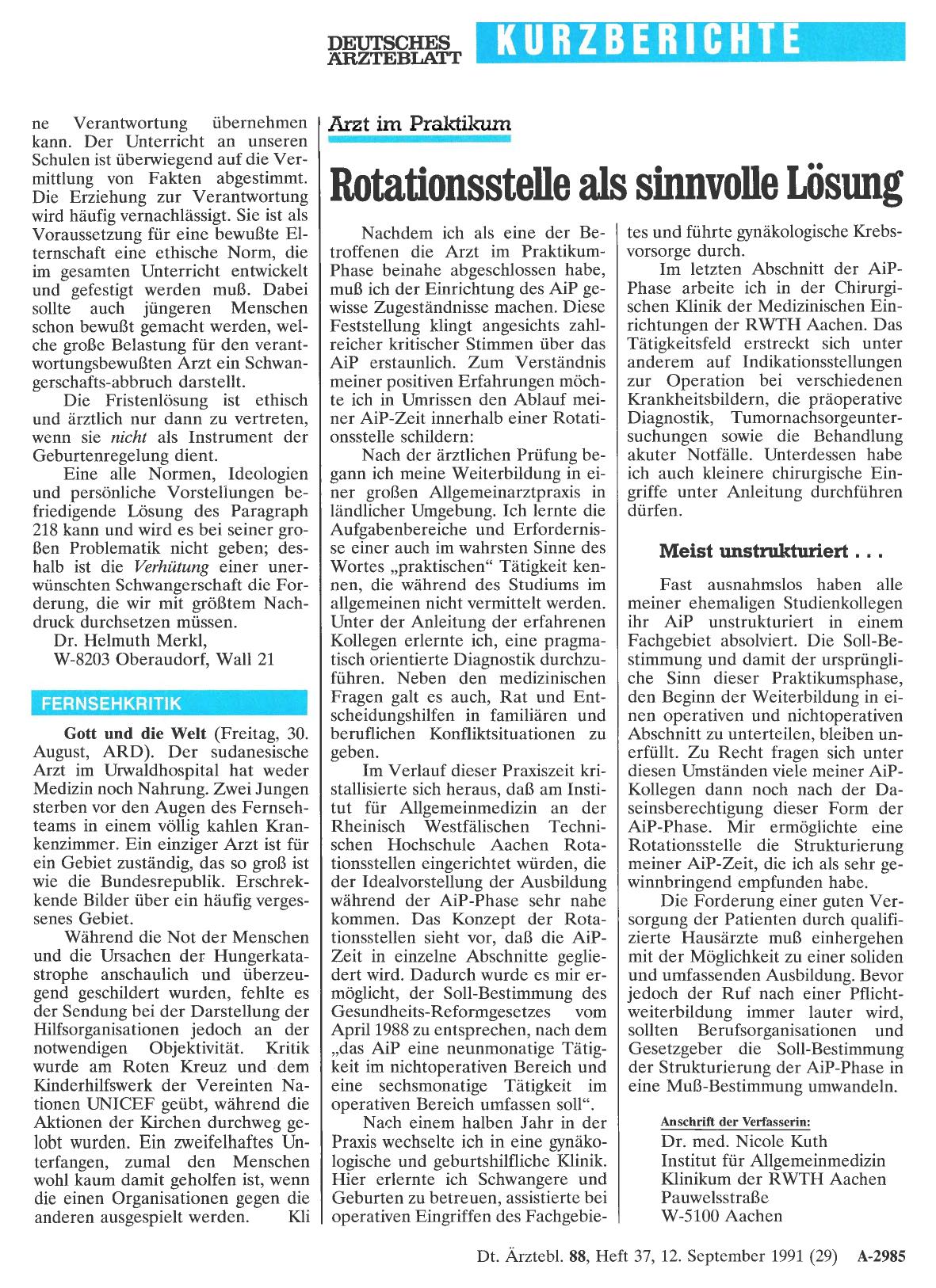 Vorschauseite 1: Fernsehkritik: Gott und die Welt