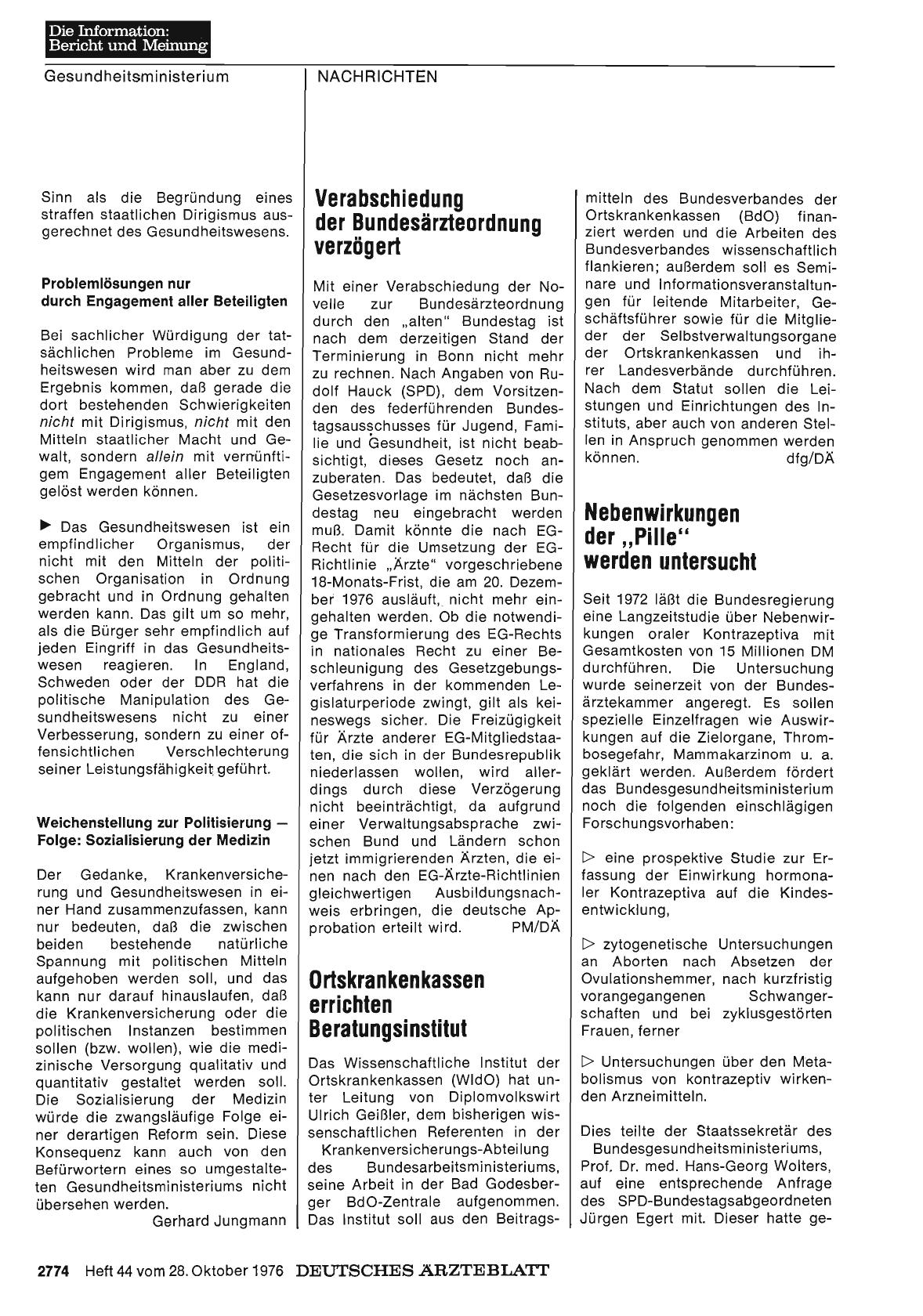 Vorschauseite 1: Ortskrankenkassen errichten Beratungsinstitut