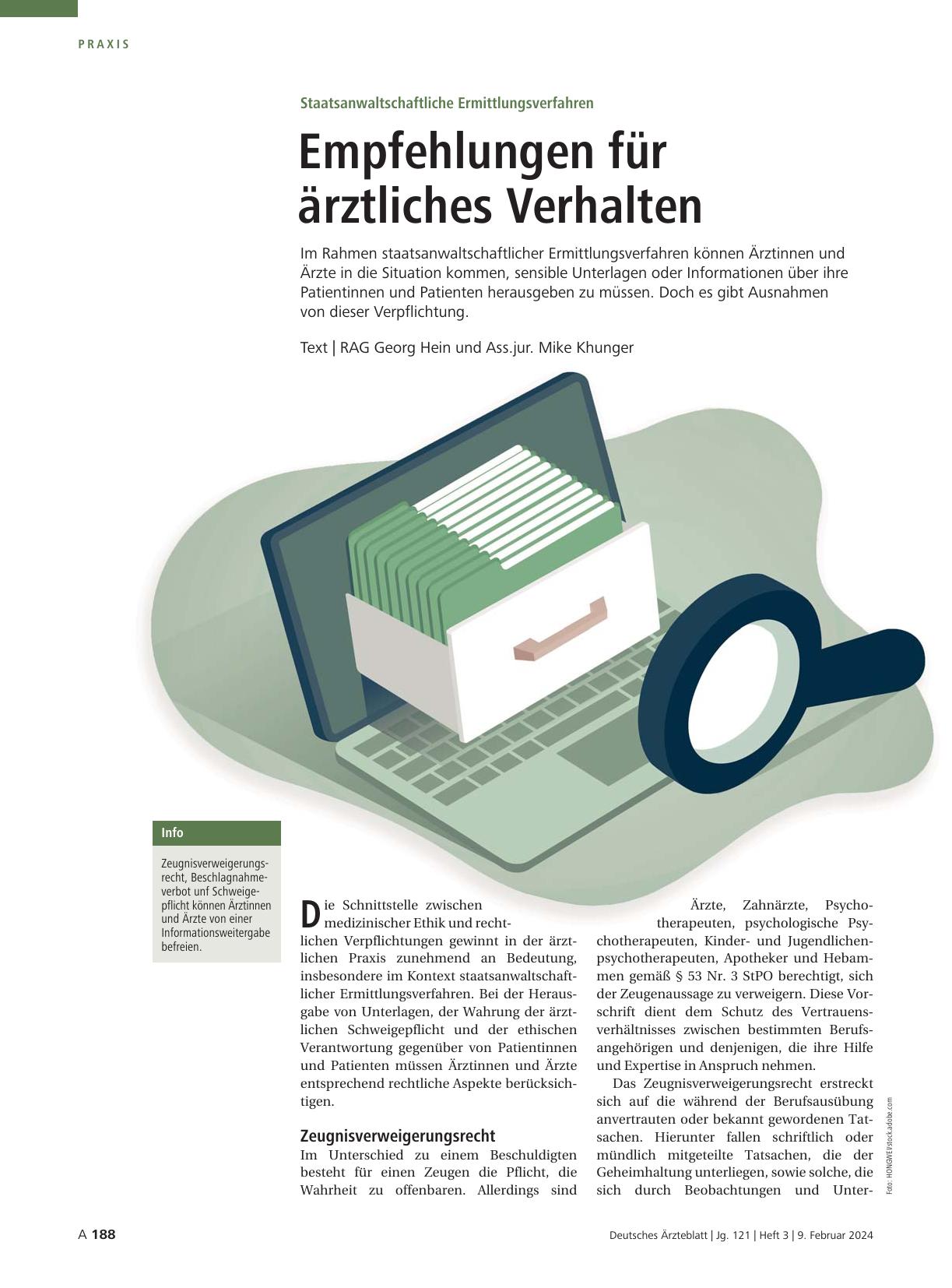 Vorschauseite 1: Staatsanwaltschaftliche Ermittlungsverfahren: Empfehlungen für ärztliches Verhalten