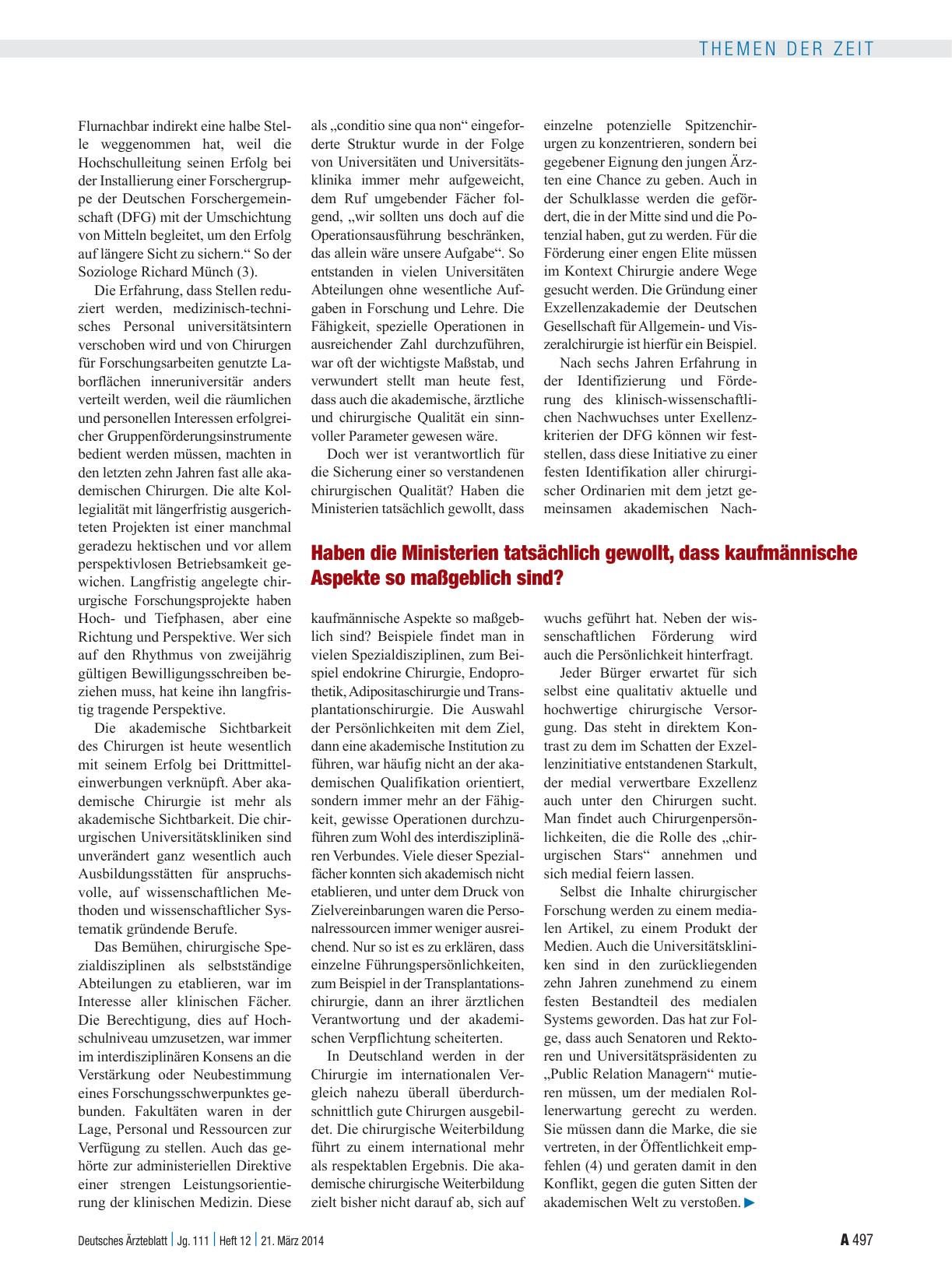 Vorschauseite 2: Akademische Chirurgie: Im Schatten der Exzellenzinitiative