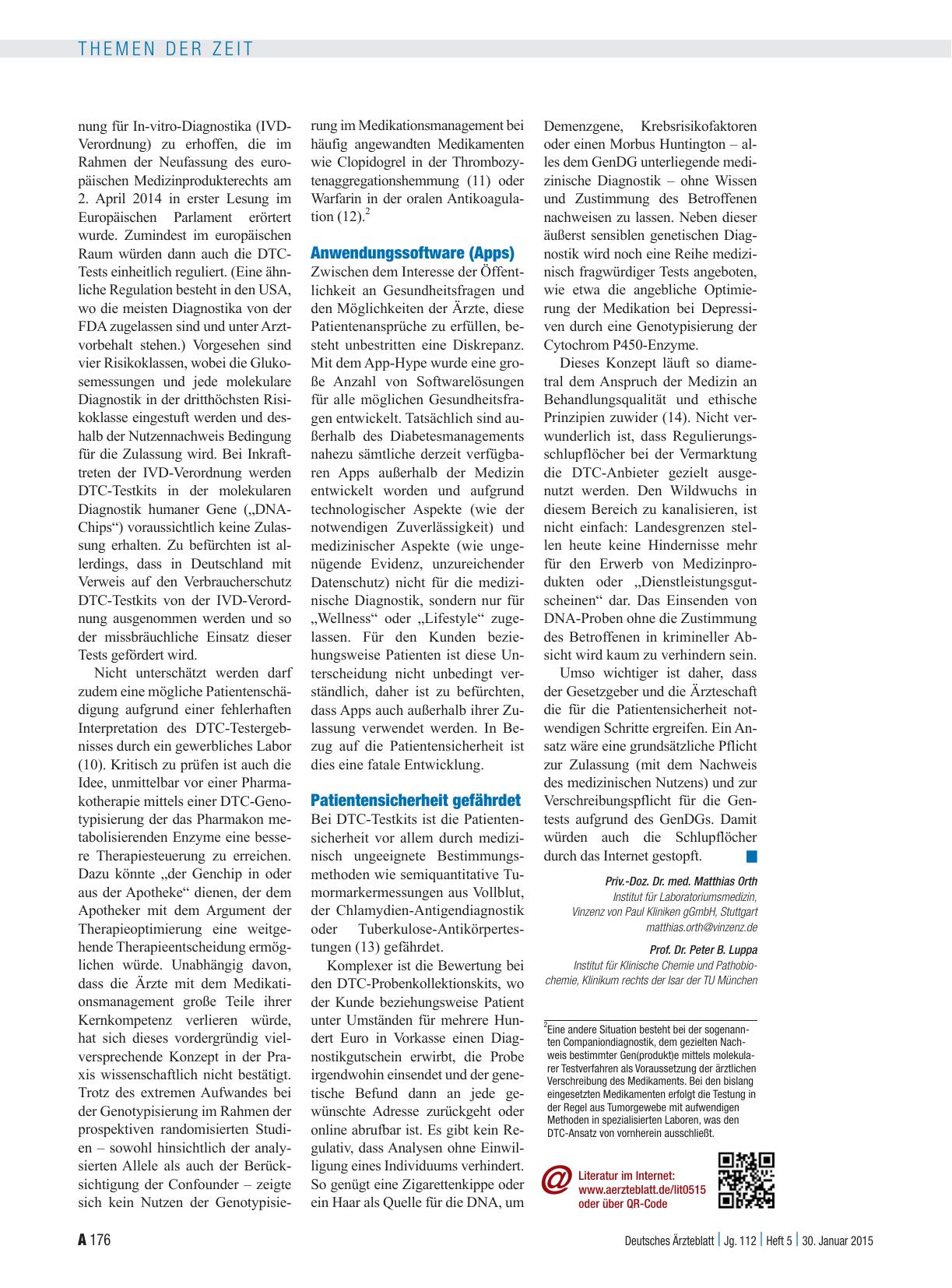 Vorschauseite 3: Direct-To-Consumer-Testing: Fluch oder Segen für die Patienten?