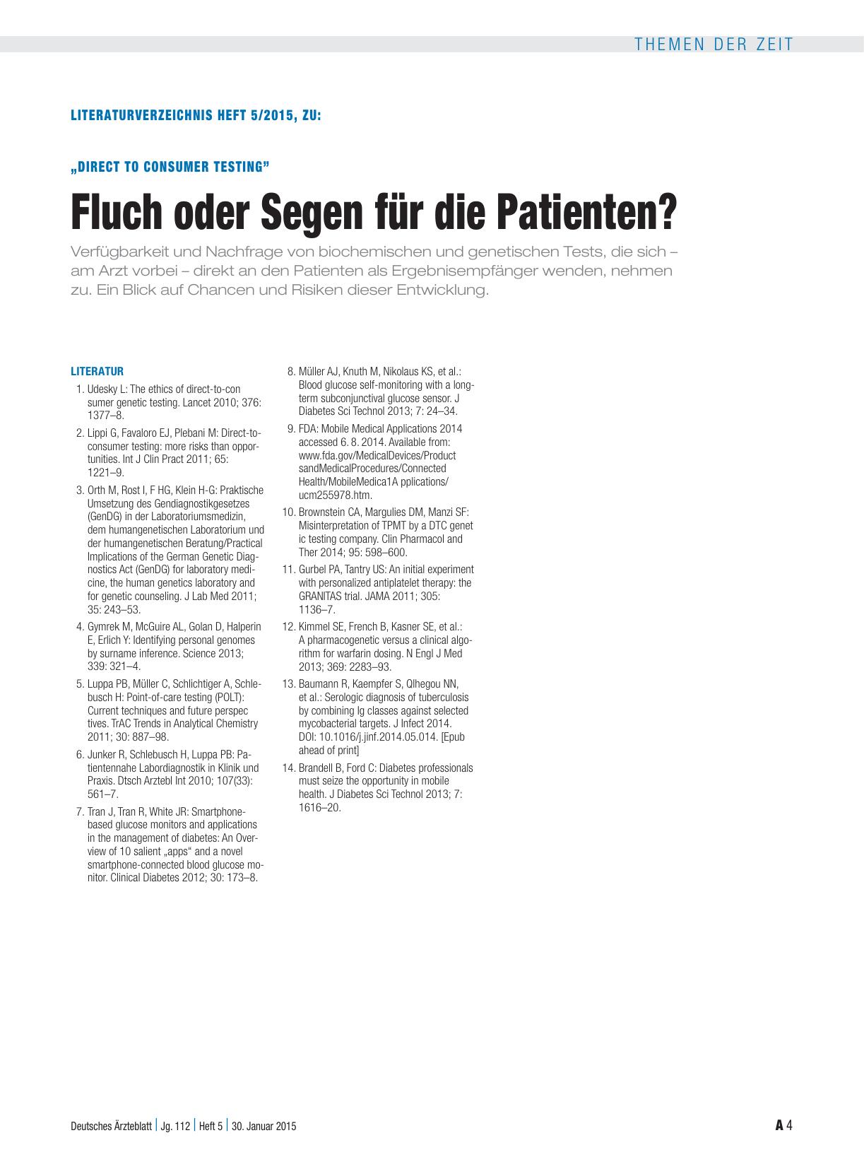 Vorschauseite 4: Direct-To-Consumer-Testing: Fluch oder Segen für die Patienten?