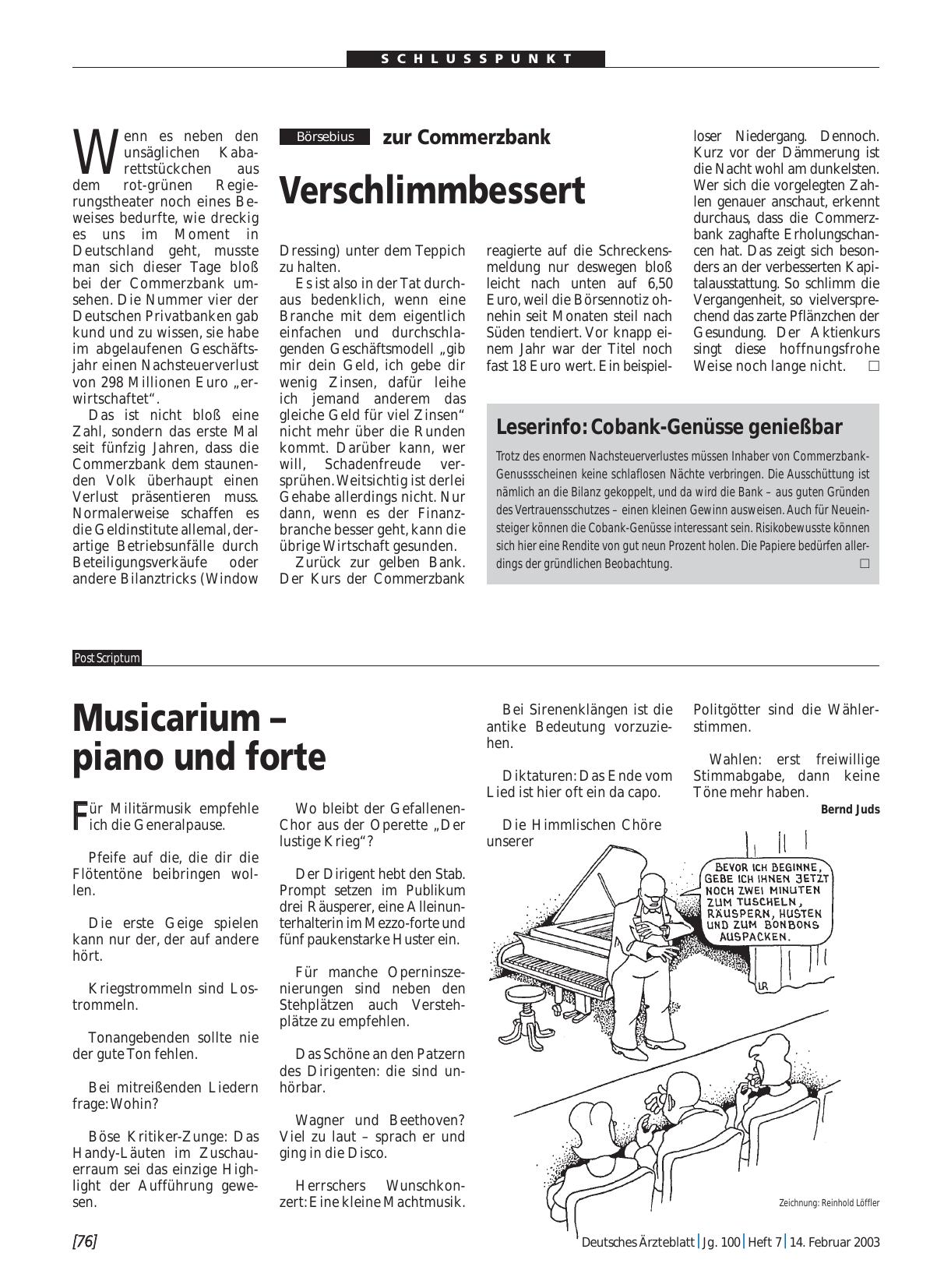 Vorschauseite 1: zur Commerzbank: Verschlimmbessert