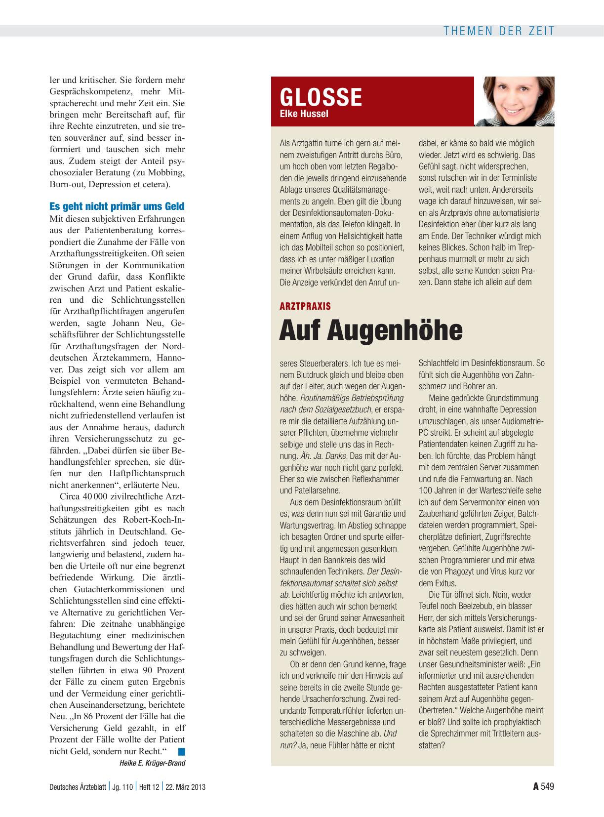 Vorschauseite 1: Arztpraxis: Auf Augenhöhe