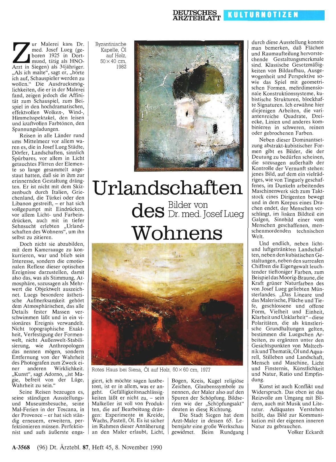 Vorschauseite 1: Urlandschaften des Wohnens: Bilder von Dr. med. Josef Lueg