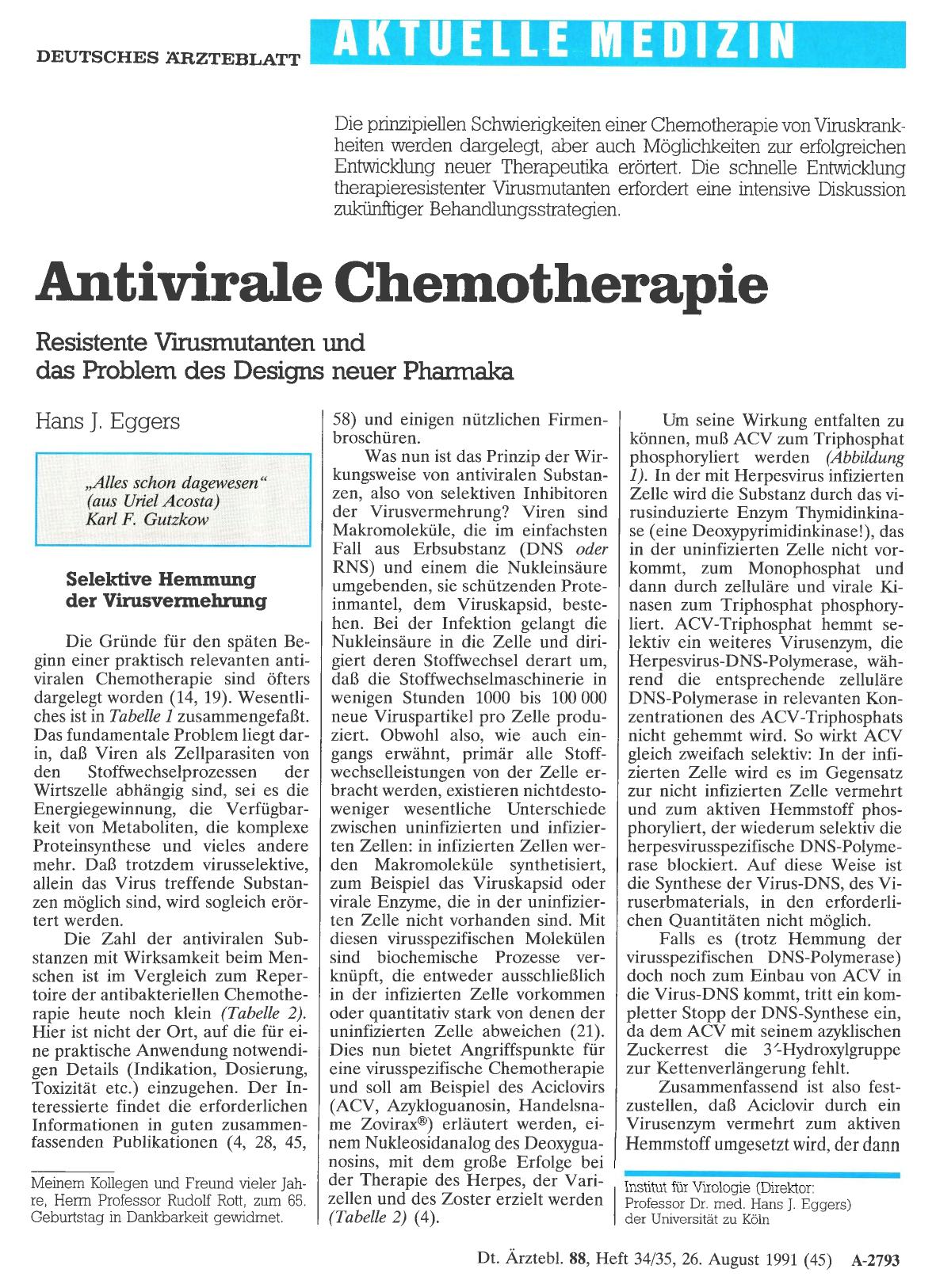 Vorschauseite 1: Antivirale Chemotherapie