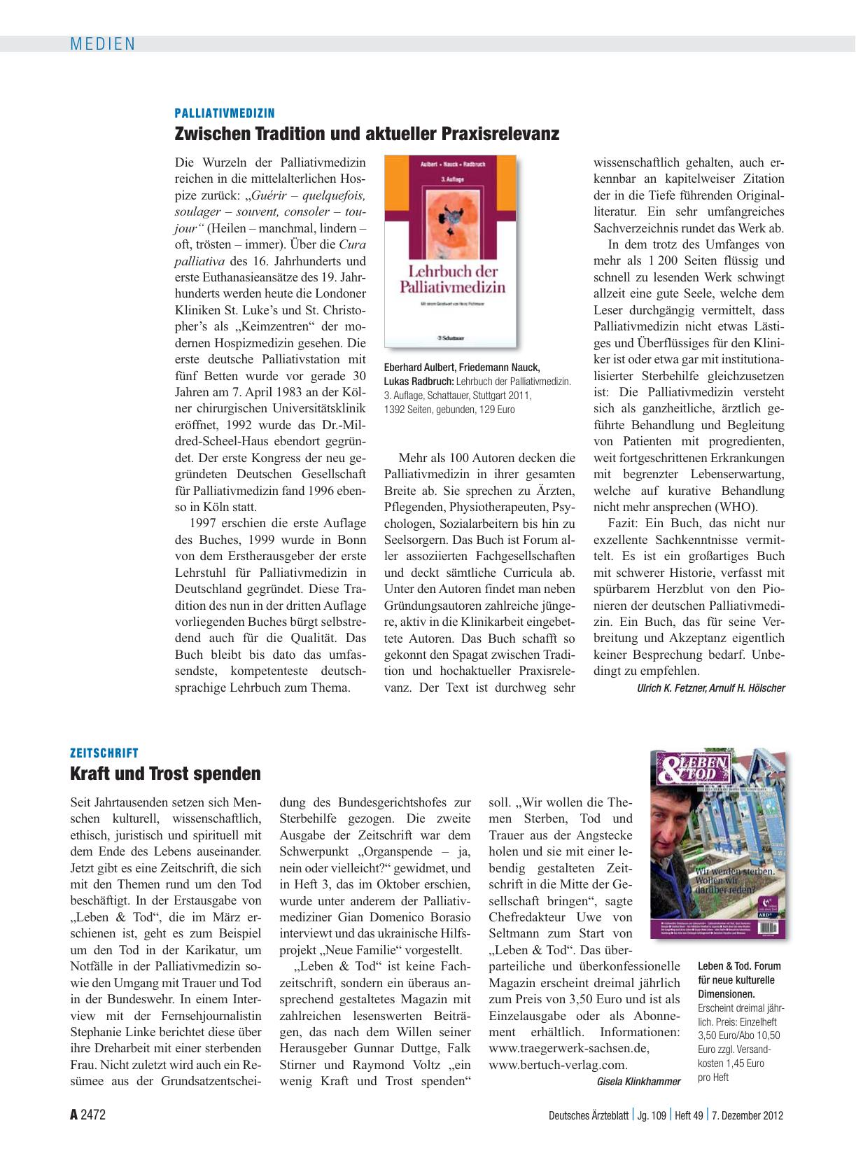Vorschauseite 1: Zeitschrift: Kraft und Trost spenden