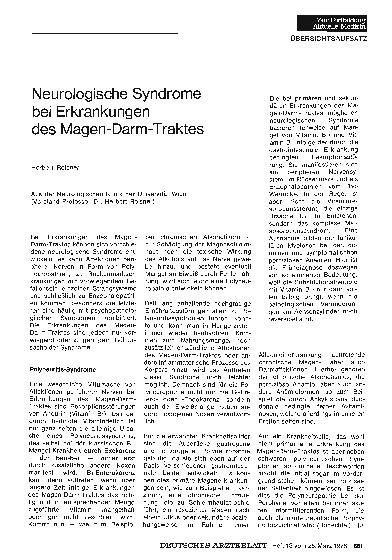 Vorschauseite 1: Neurologische Syndrome bei Erkrankungen des Magen-Darm-Traktes