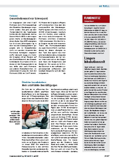 Vorschauseite 1: Öffentlicher Gesundheitsdienst: Mehr unbefristete Beschäftigungen