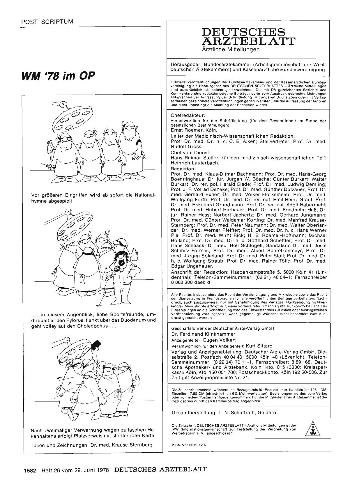 Vorschauseite 1: WM '78 im OP