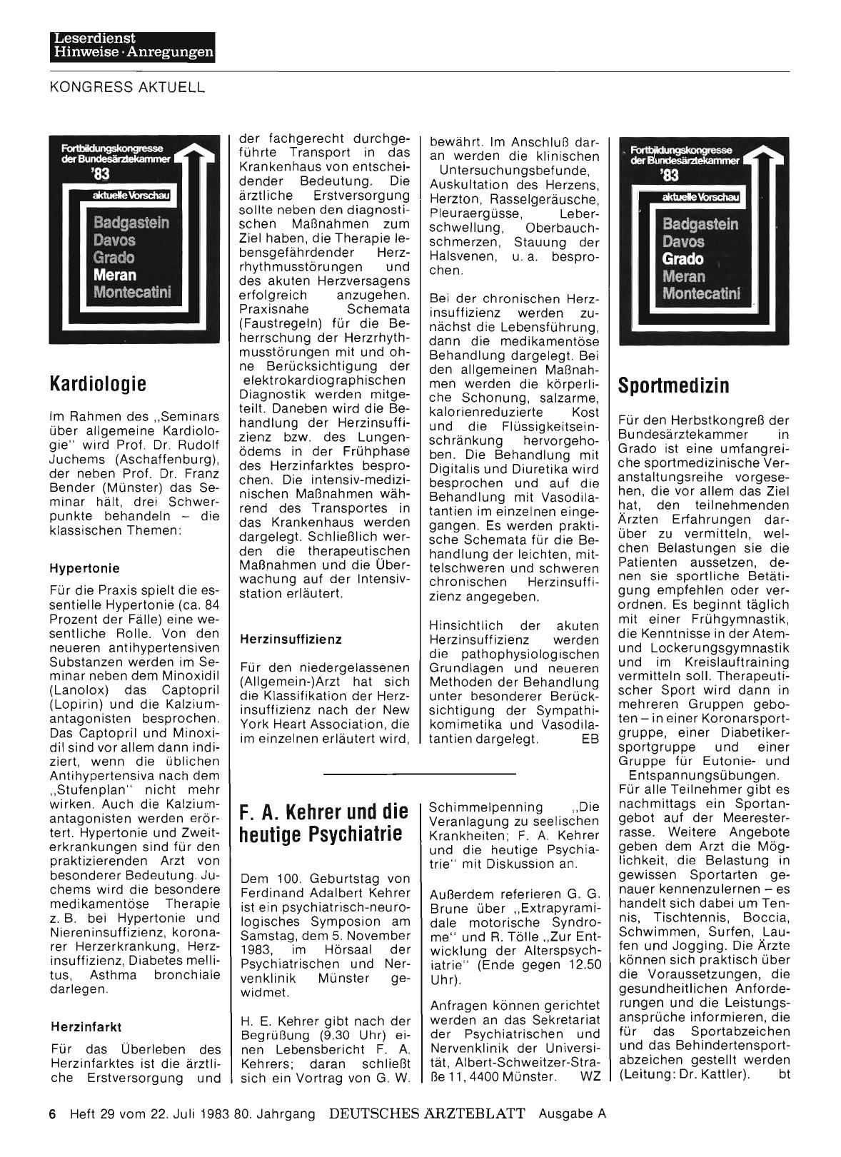 Vorschauseite 1: F. A. Kehrer und die heutige Psychiatrie
