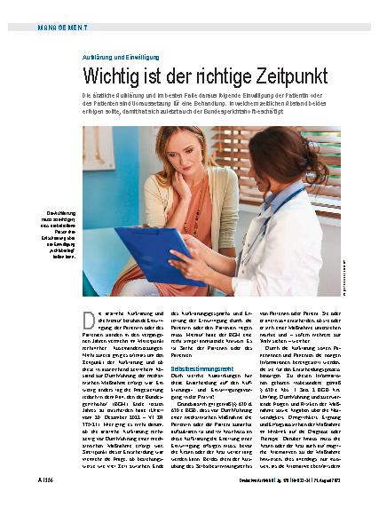 Vorschauseite 1: Aufklärung und Einwilligung: Wichtig ist der richtige Zeitpunkt
