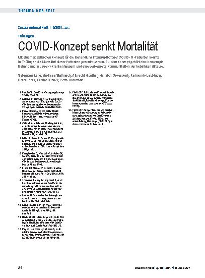 Vorschauseite 5: Thüringen: COVID-Konzept senkt Mortalität