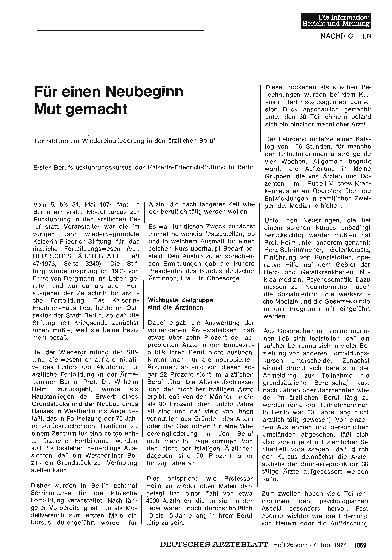Vorschauseite 1: Für einen Neubeginn Mut gemacht