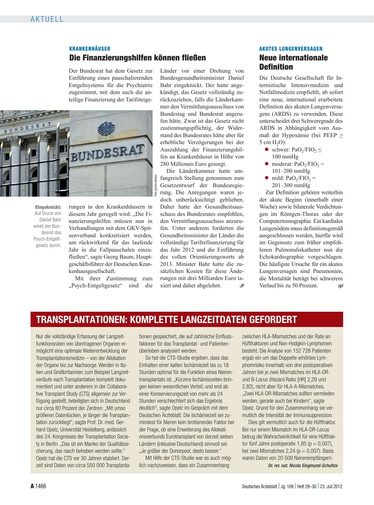 Vorschauseite 1: Krankenhäuser: Die Finanzierungshilfen können fließen