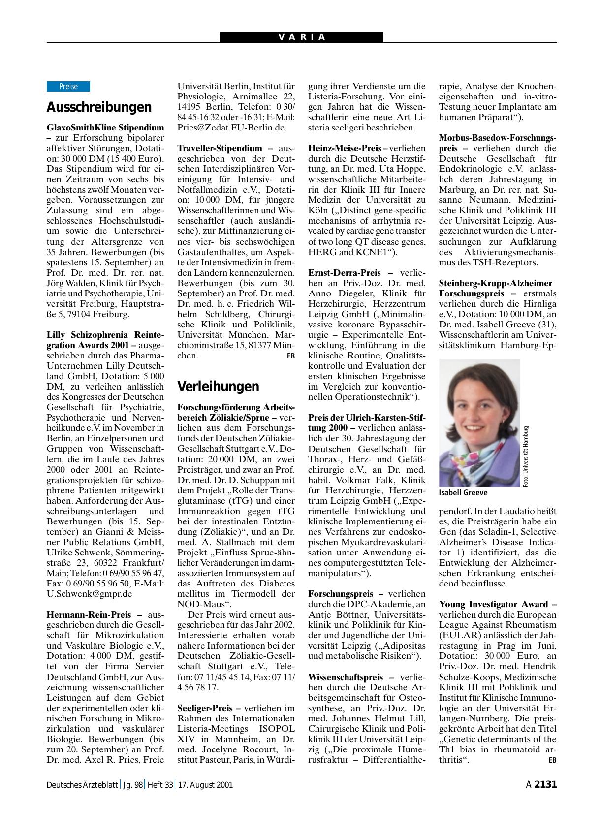 Vorschauseite 1: Ausschreibungen