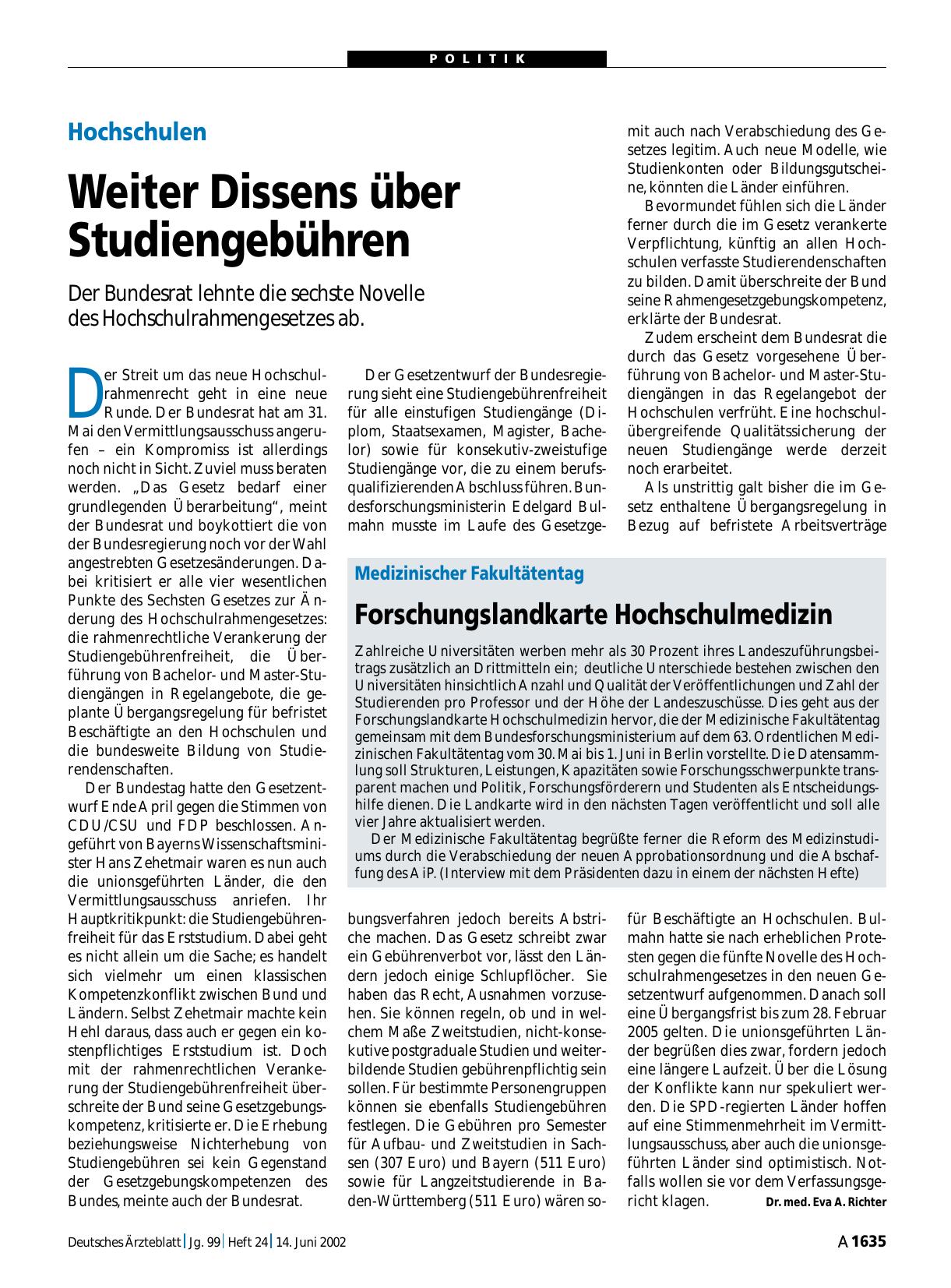 Vorschauseite 1: Hochschulen: Weiter Dissens über Studiengebühren