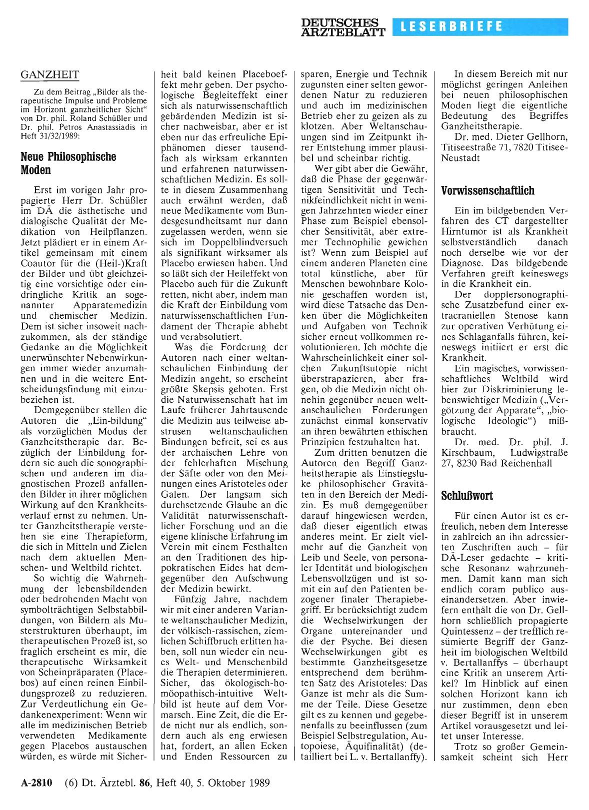 Vorschauseite 1: GANZHEIT: Schlußwort