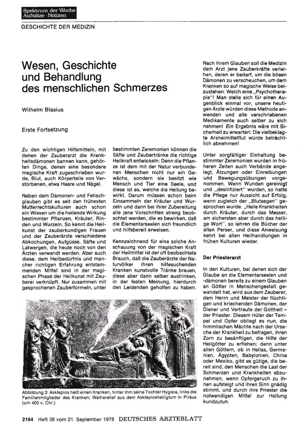 Vorschauseite 1: Wesen, Geschichte und Behandlung des menschlichen Schmerzes