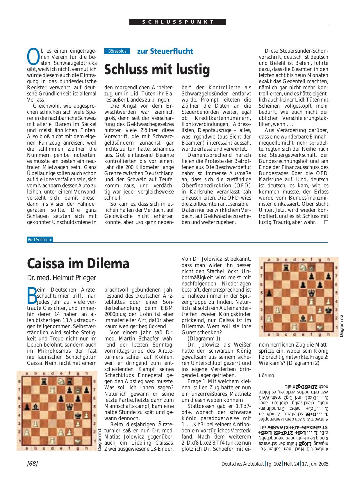 Vorschauseite 1: Caissa im Dilema