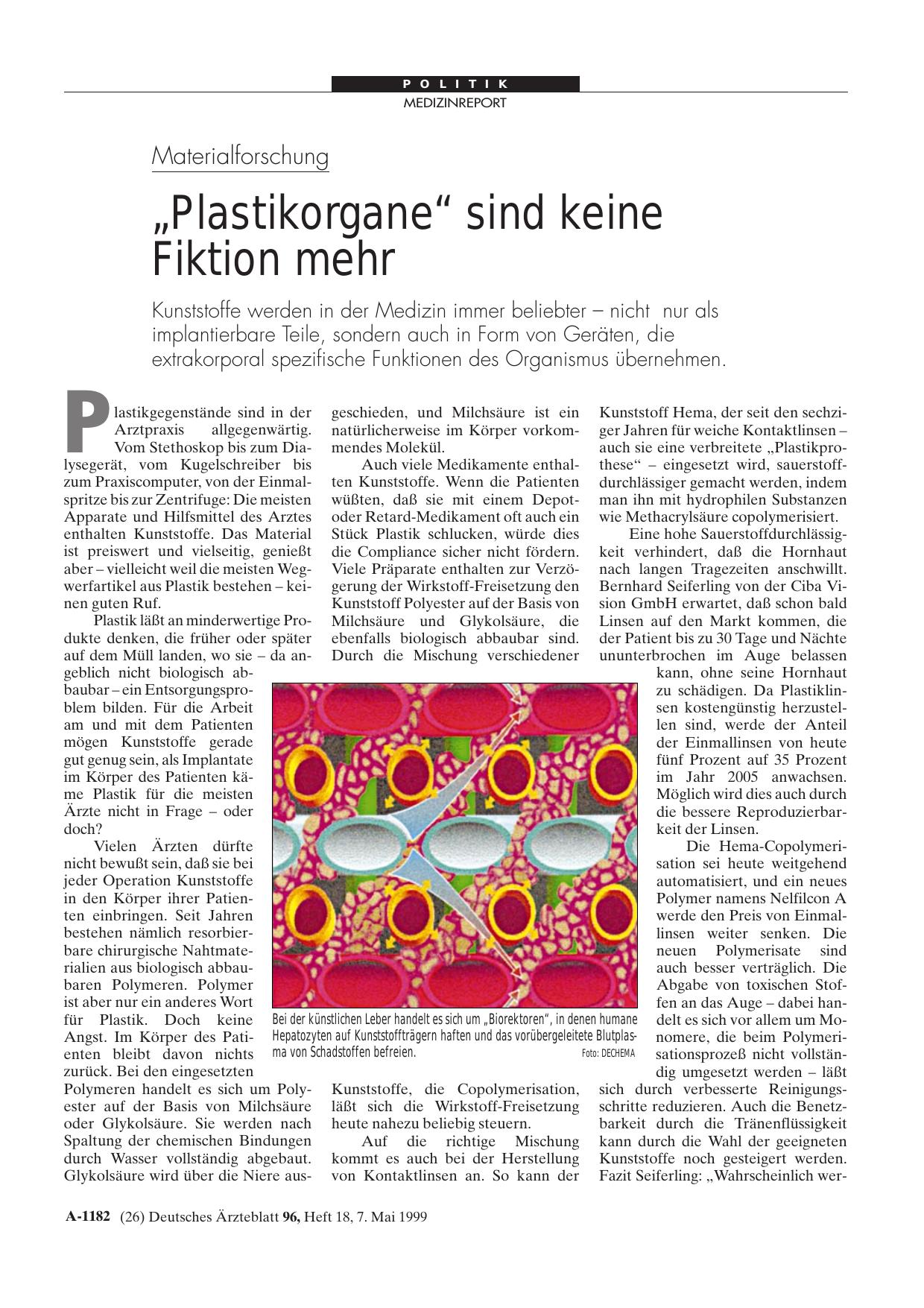 Vorschauseite 1: Materialforschung: „Plastikorgane“ sind keine Fiktion mehr